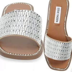 Steve Madden NIRA Sandals Sz 6  Sparkly Flats NEW!